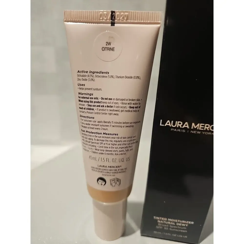 Laura Mercier Tinted Moisturizer Natural Dewy - 2W CITRINE -SPF 30 45ml